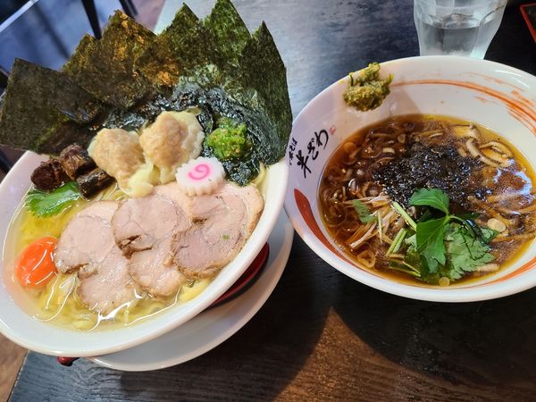 「秋刀魚香油のきのこつけそば」@中華そば 半ざわの写真