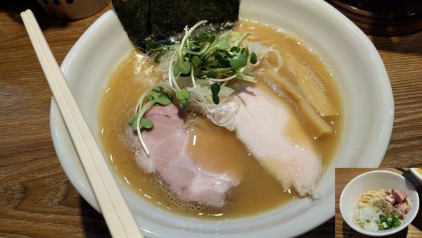 「濃厚中華そば（醤油）+和え玉（半玉）」@中華そば やま福の写真