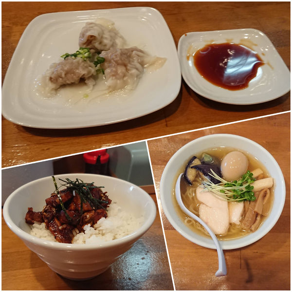 「冷し煮干しそば(塩)＋味玉＋皿ワンタン」@麺処ゆきちの写真