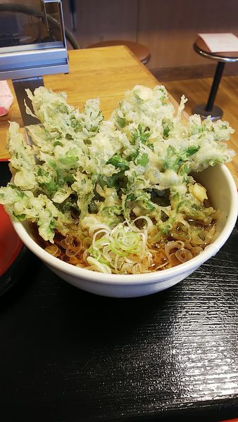 「春菊天そば」@甲斐そばの写真