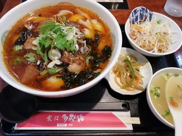 「ランチ牛バラ刀削麺一人前(690円)」@多福楼 川崎店の写真