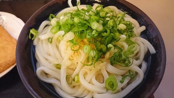 「掛うどん（中盛）＆おあげ」@手打十段 うどんバカ一代の写真