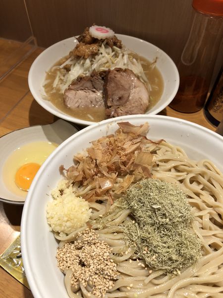 「昆布水の塩生姜つけ麺(大)+生たまご+ナシナシ」@麺屋 神工の写真
