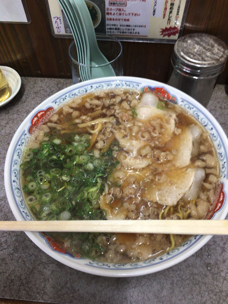 「中華そば特盛背脂多目」@つたふじ 福山支店の写真