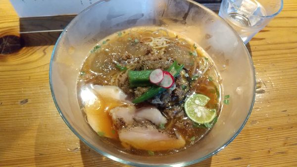 「秋の冷やしそば（秋刀魚出汁）（限定）1200円」@麺処 図鑑の写真