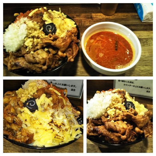 「旨辛味噌つけ麺豚➕大盛り➕むらさき➕炙りチーズ➕味噌アブラ」@旨辛味噌らーめん ぼんずの写真