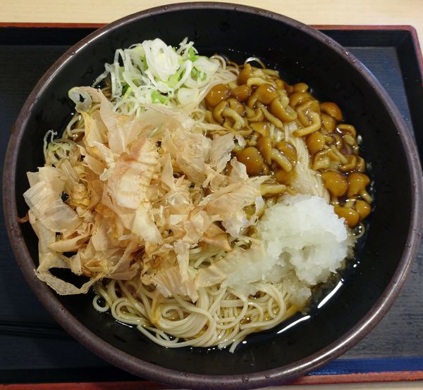 「ぶっかけなめこそば＋大盛り（クーポン）」@ゆで太郎 大崎広小路店の写真