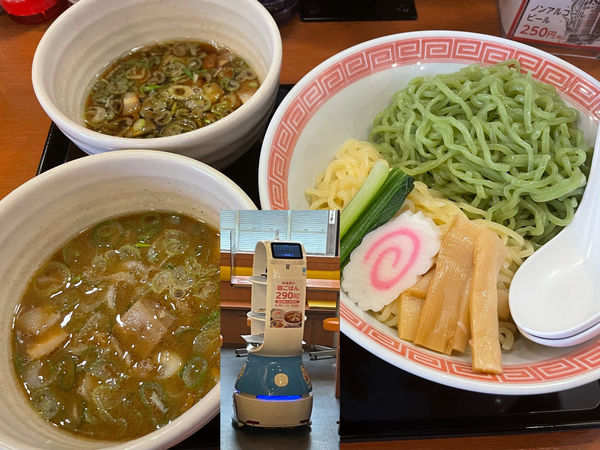 「【限定】ユーグレナつけ麺食べ比べ850円」@幸楽苑 水戸末広店の写真