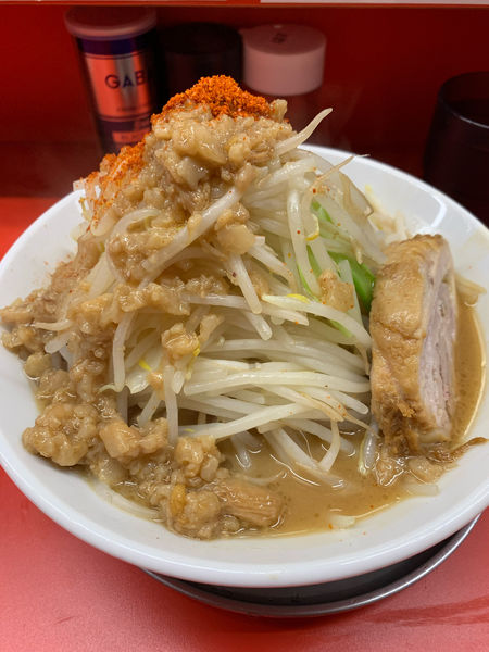 「ミニラーメン　ヤサイアブラトウガラシ」@ハナイロモ麺 吉祥寺本店の写真