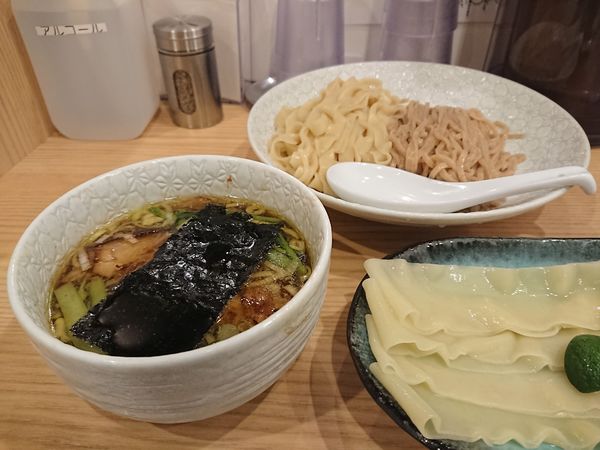 「合盛りつけめん＋極平麺」@麺や 麦ゑ紋の写真