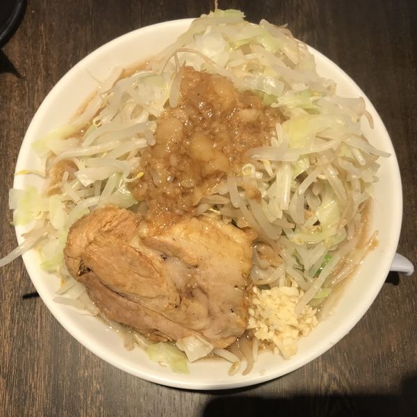 「国産豚ミニラーメン（ヤサイニンニクアブラ）￥750」@豚仙人 藤沢店の写真