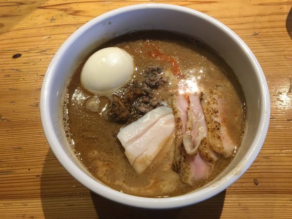 「特製秋刀魚と味噌のそば(サケの白子ソースがけ)」@麺処 図鑑の写真