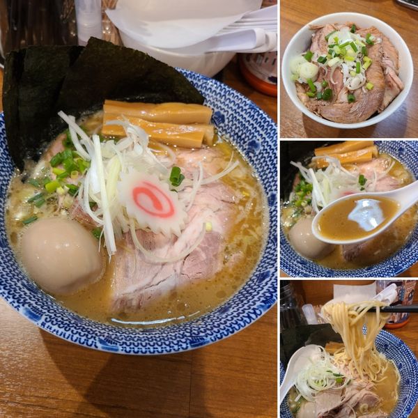 「魚介とんこつ特製ラーメン¥1050、チャーシュー丼¥350』」@麺屋わおんの写真