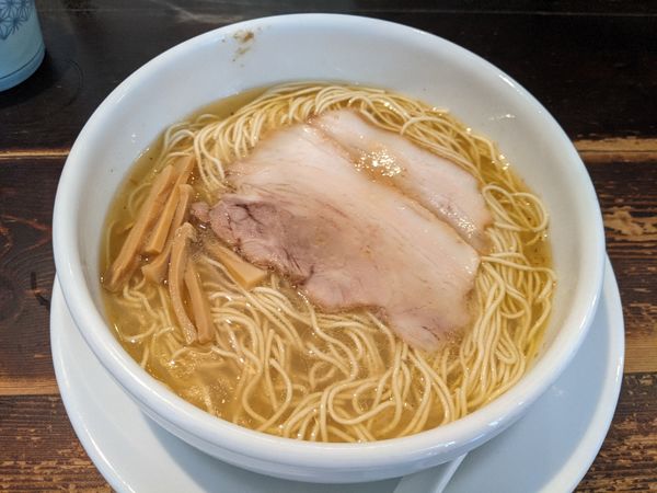 「しおラーメン　750円+大盛り（替玉）100円」@徳川町 如水 本店の写真