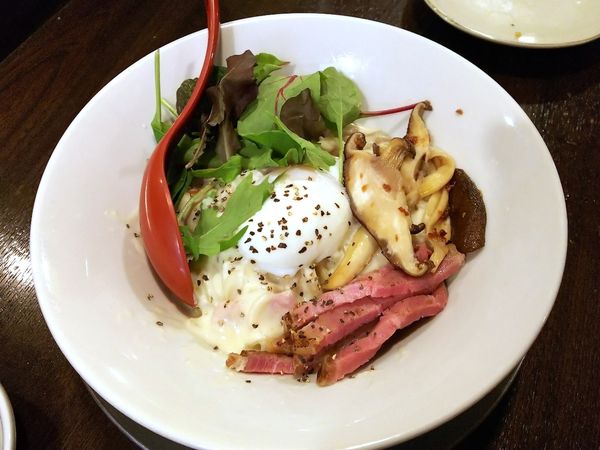 「ポルチーニクリーム和えそば」@立ち呑み居酒屋 金町製麺の写真