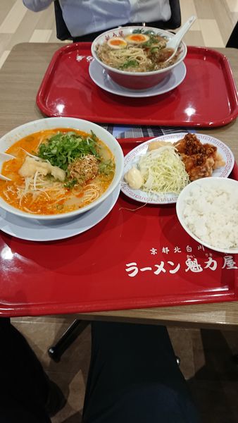 「みそラーメン+唐揚げ定食」@ラーメン魁力屋 イオンモール浦和美園店の写真