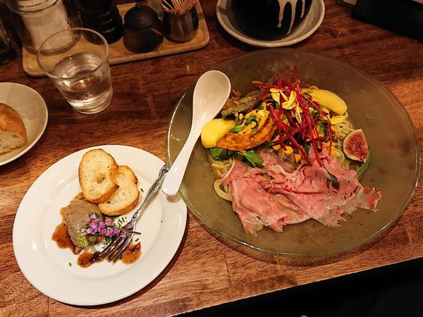 「【限定】秋先取り 和牛サーロインときのこのまぜそば、など」@海老丸らーめんの写真