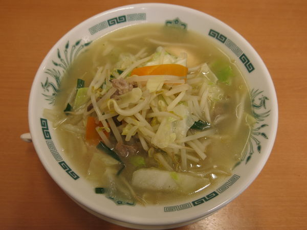 「野菜たっぷりタンメン＋味付玉子：570円」@日高屋 稲荷町店の写真