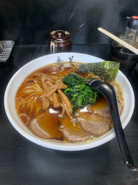 「生姜醤油ラーメン大盛り、ネギチャーシュー丼」@らーめん 竜美 与野本町店の写真