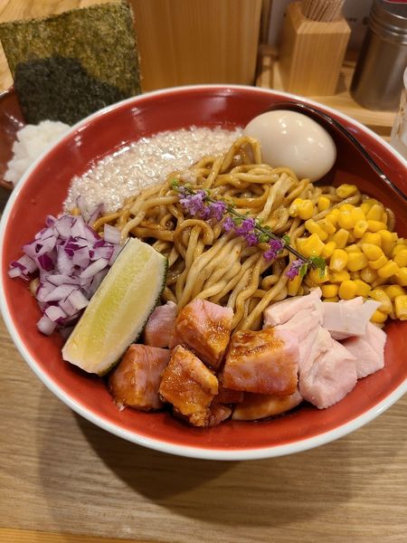 「味噌和え麺(追い飯付)¥1100」@味噌らーめん 柿田川ひばり 恵比寿本店の写真