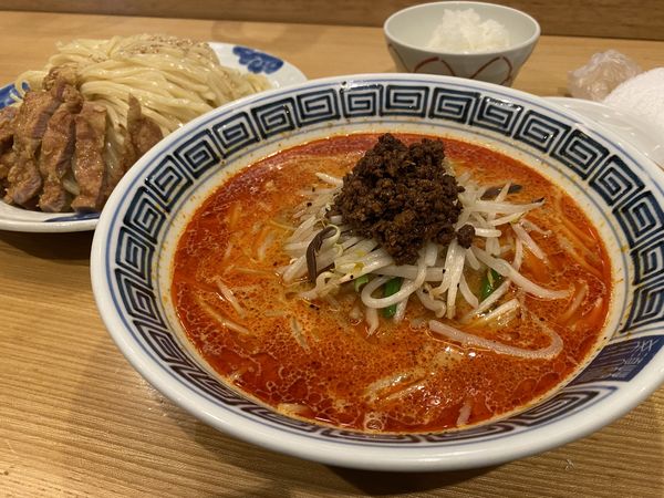 「坦々つけ麺＋排骨」@希須林 赤坂店の写真