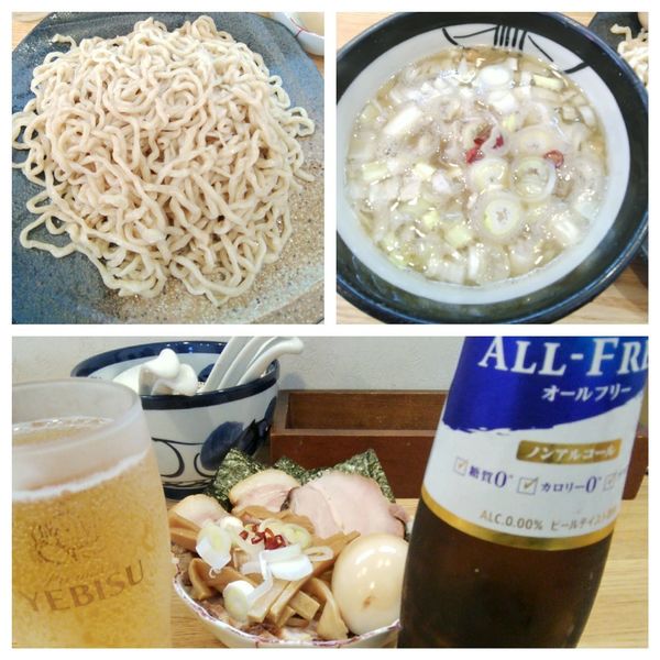 「特製つけそば＋ノンアルコールビール」@中華そば専門 とんちぼの写真