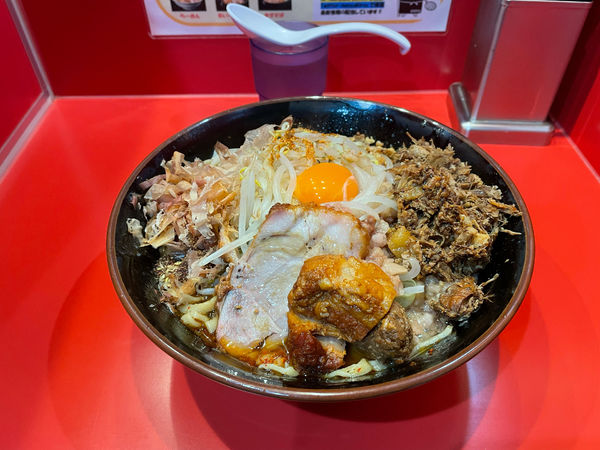 「辛いまぜそば　辛さ3倍　ほぐし豚」@麺屋 桐龍の写真