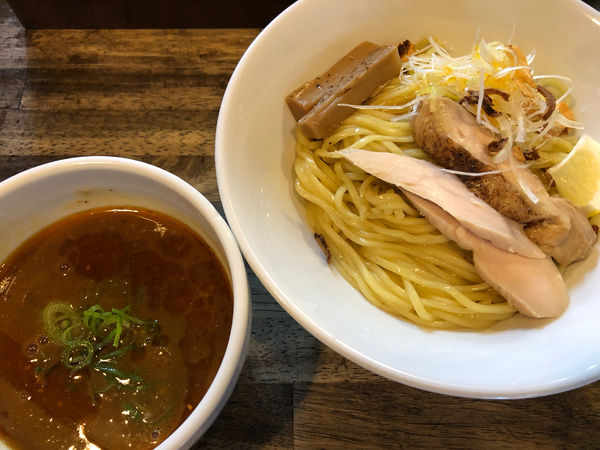 「紅つけ麺」@らーめん チキントの写真