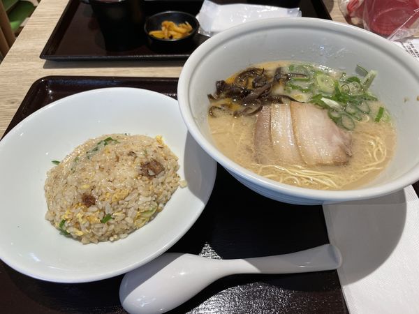 「白丸とんこつ 半チャーハン」@RAMEN EXPRESS 博多一風堂 ららぽーと沼津店の写真