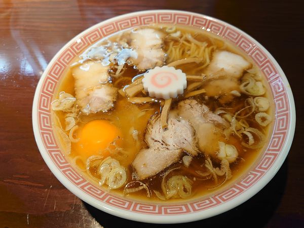 「月見中華そば」@中華そば えもとの写真