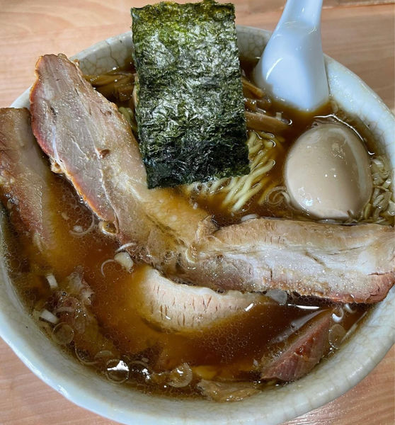 「橙そば大盛り＋小ライス」@中華そば 橙屋の写真