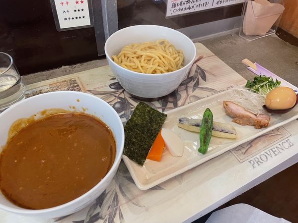 「カレーつけ麺（大盛、太麺、大辛、あつもり）」@麺屋 波 WAVEの写真