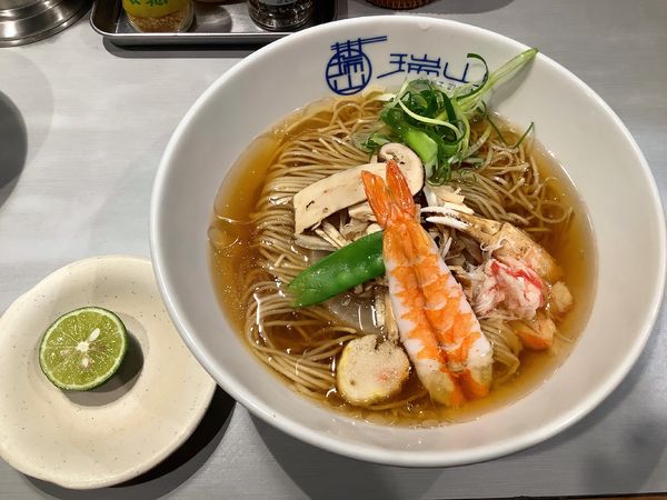 「【限定】松茸とカニの中華蕎麦+しらすご飯（ランチセット）」@中華蕎麦 瑞山（ZUIZAN）の写真