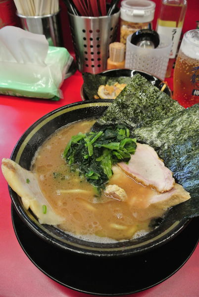 「ラーメン凄薄、🍺２杯、半ライス」@柏 王道家の写真
