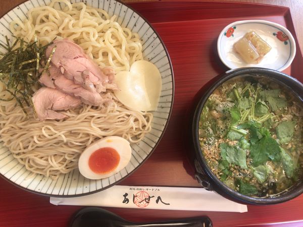 「淡麗　生醤油シャモつけ麺1100円」@あじせん 楓亭の写真