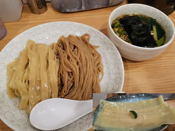 「合盛りつけめん＋極平麺」@麺や 麦ゑ紋の写真