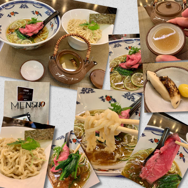 「【限定】神山すだち香る松茸と和牛の土瓶蒸しつけ麺1950円」@MENSHOの写真