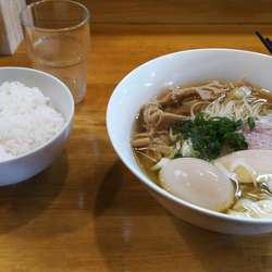 鶏そば（醤油）、和え玉