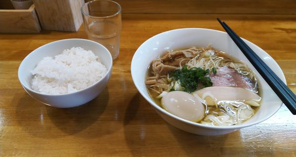 「鶏そば（醤油）、和え玉」@麺屋 謝の写真