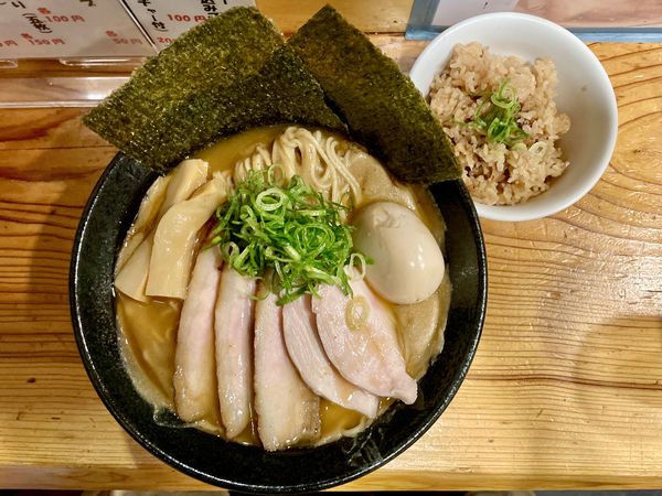 「特製海老そば ＋ チャーシュー炊き込みご飯」@中華そば 一陽来復の写真