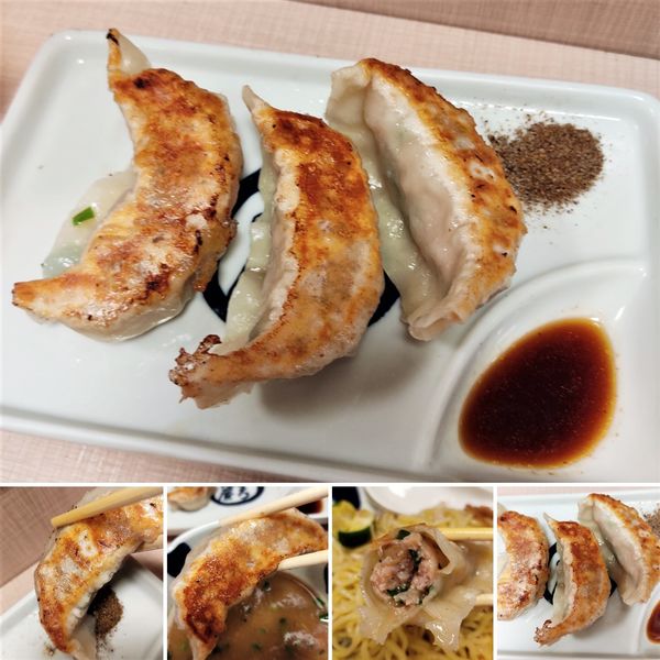 「餃子(3個)　350円」@与ろゐ屋の写真