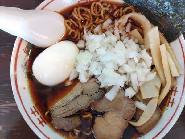 「元祖竹岡式ラーメン＋半熟炭茹で玉子」@竹岡式ラーメン 竹徳の写真