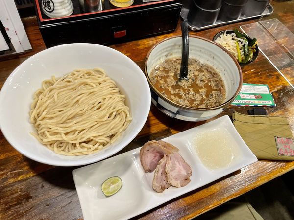 「秋刀魚つけ麺倍盛り」@オリオン食堂の写真