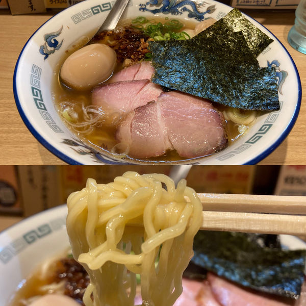 「8丁目ソバ(揚げネギトッピング)¥990+ビール(赤星)¥550」@タナカタロウの写真