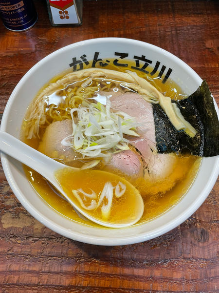 「正油・モモ・レベル4(850円)」@元祖一条流がんこラーメン たま館分店の写真