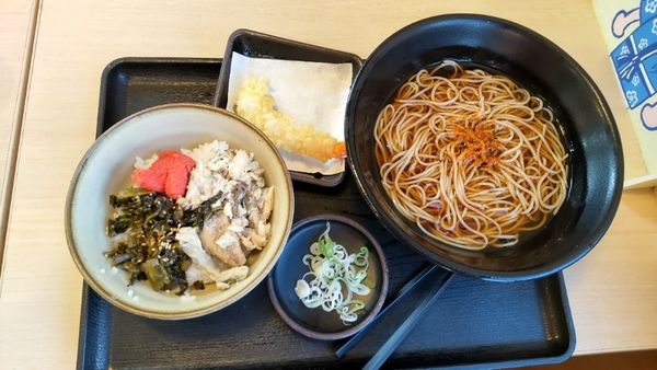 「朝定食（高菜明太鯖ご飯）」@ゆで太郎 戸田新曽南店の写真