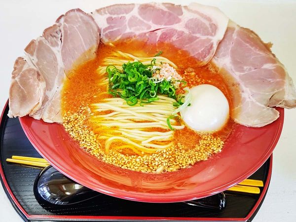 「海老味噌拉麺（最強盛）」@えびそば金行 山梨学院大学前店の写真