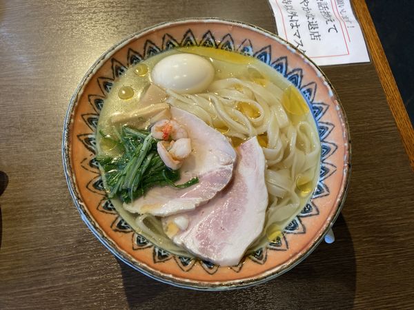 「冷し中華きしめん【エビ塩風味】」@麺創 なな家の写真
