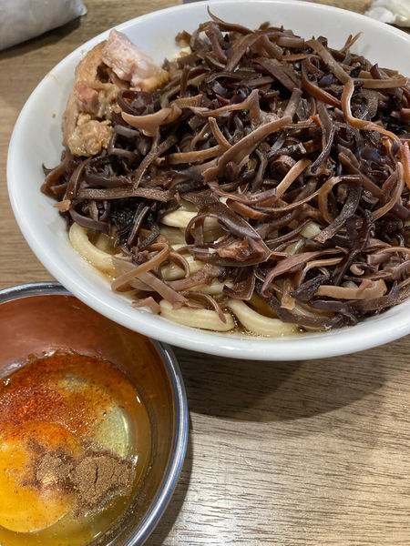 「エビラーメン少なめ　キクラゲ＋生たまご」@MEN YARD FIGHTの写真