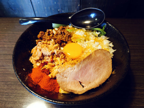 「担担まぜそば+ほぐし豚+メンマ+辛っれーの5」@つけ麺 陽の写真